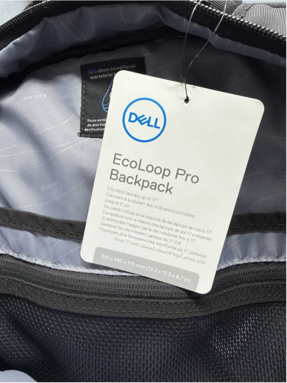 Dell EcoLoop Pro Backpack Black Padded Laptop Bag Fits Up to 17 in NWT
